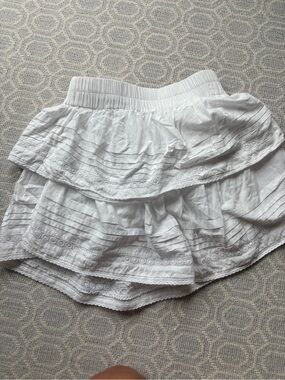 Cake for Dinner White Tiered Ruffle Mini Skirt